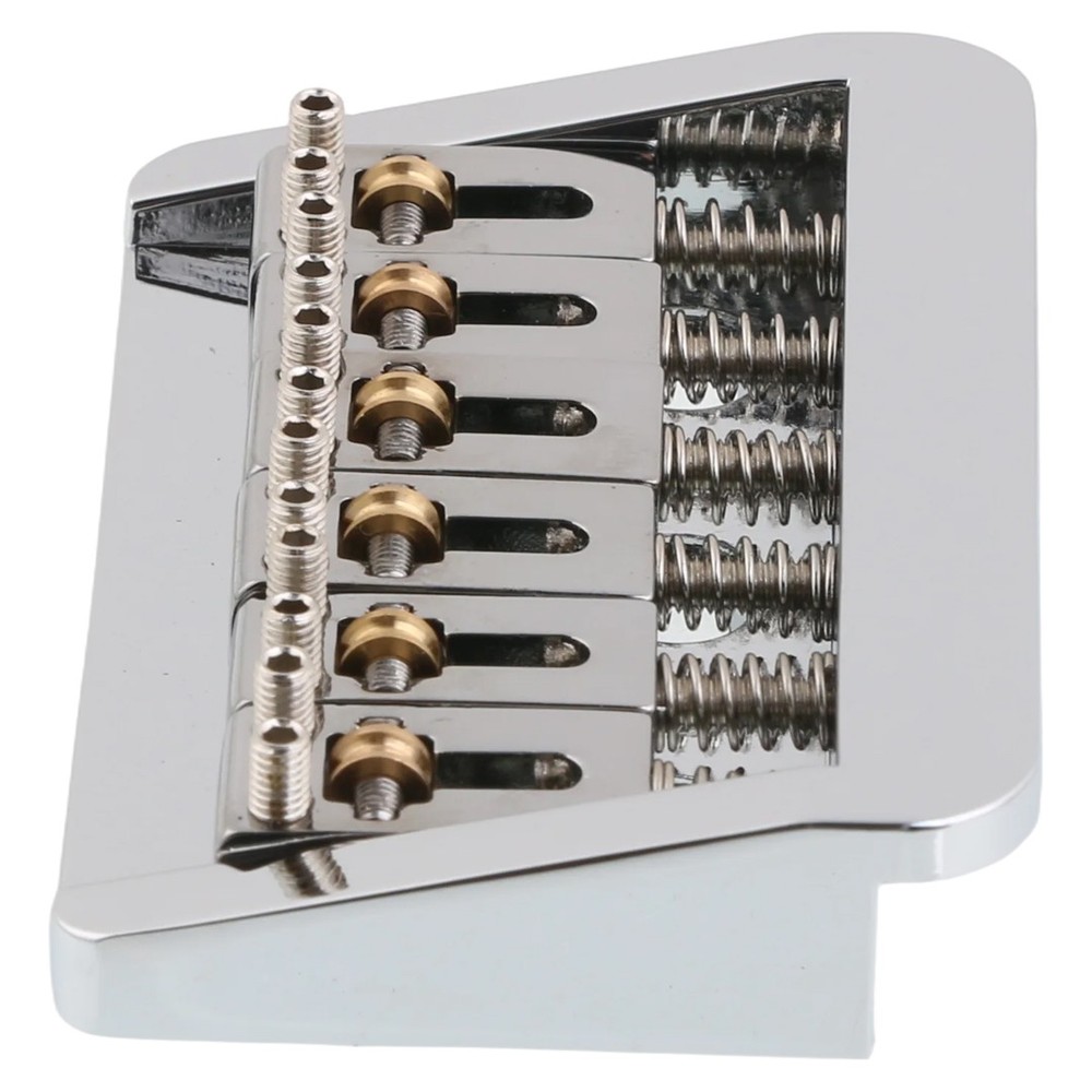 Adjustable Electric Guitar Bridge 10.5mm Spacing with fixed Roller saddle Chrome