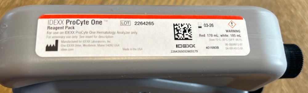 IDEXX ProCyte One Reagent Pack Exp 3-26