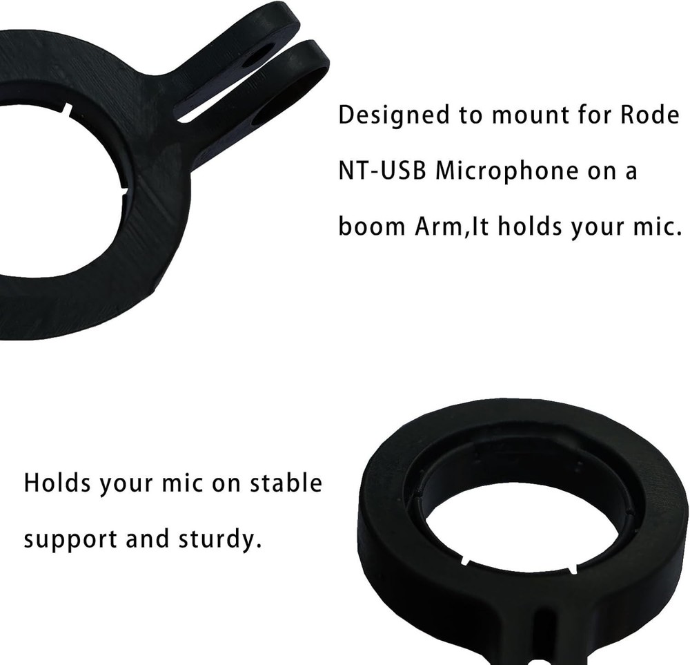 Rode NT-USB Microphone Mount Adapter: Durable Plastic, Easy Install with Ring