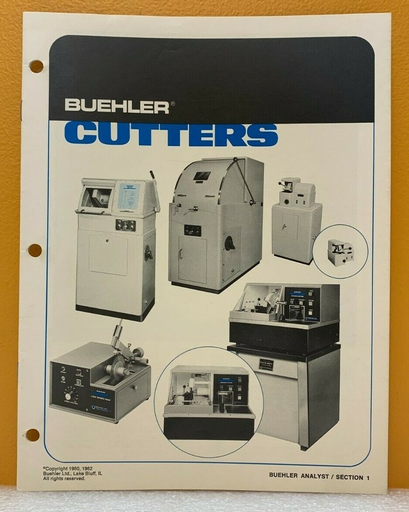 Buehler Ltd. 1980, 1982 Cutters Catalog.