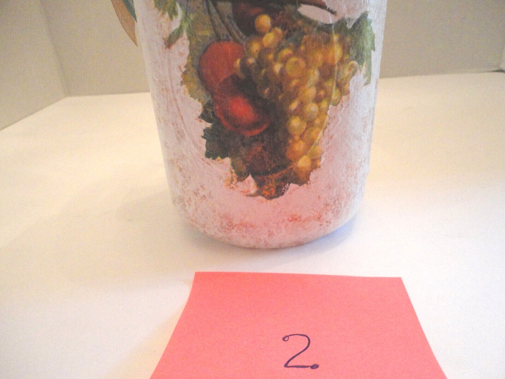 Decoupage Quart Mason Jar, Pears, Grapes ( Handmade)