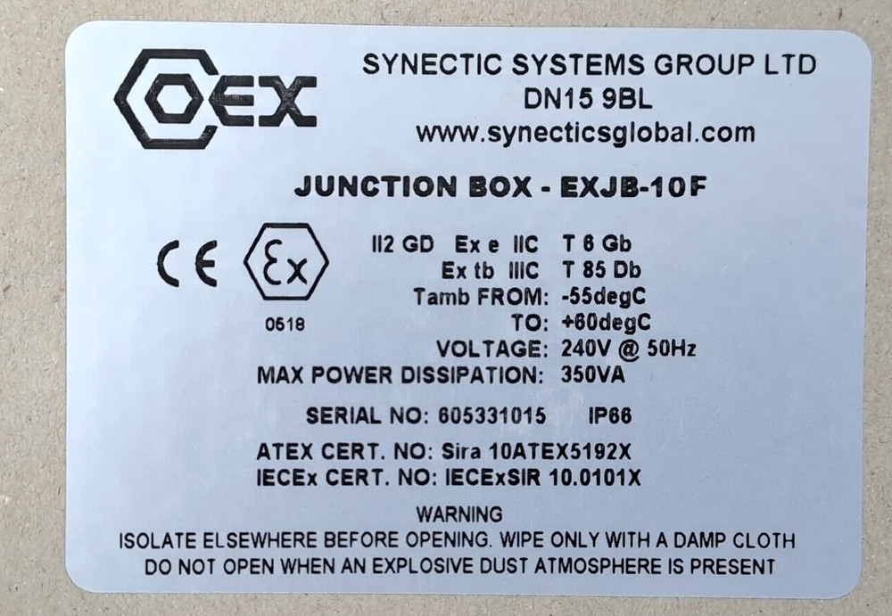 COEX SYNECTIC DN159BL JUNCTION BOX