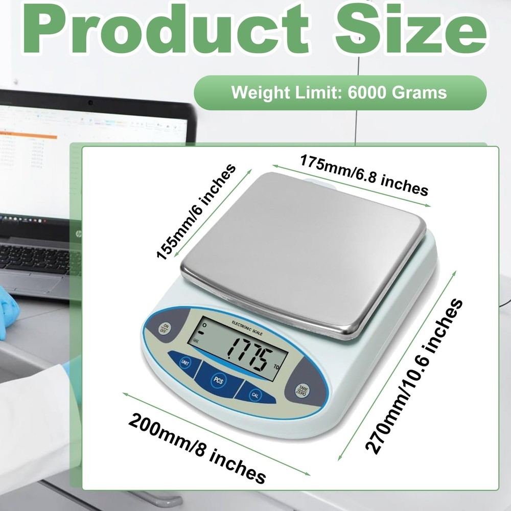 Lab Scale 6000g x 0.01g Accuracy 0.01 High Precision Electronic Analytical Ba...