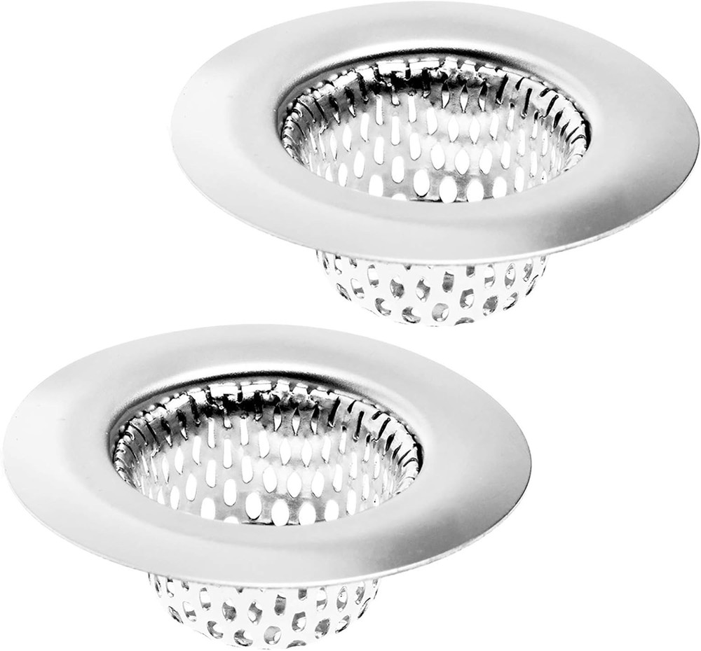 Efficient 2 Pack Hair Catcher Sink Strainers - Rust-Resistant Stainless Steel