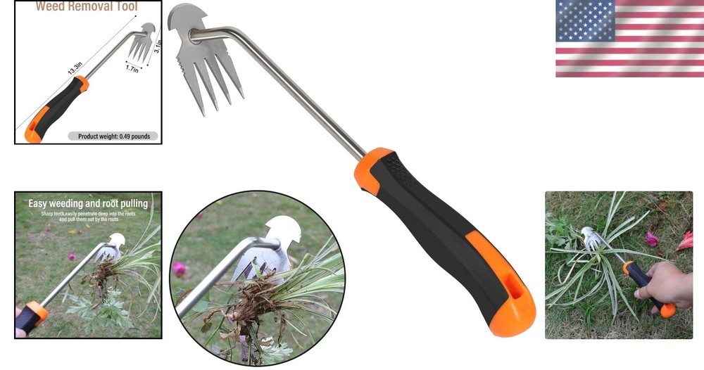 Multi-Functional Weeder Tool with Rubber Handle - Ideal for Vegetables and Weeds