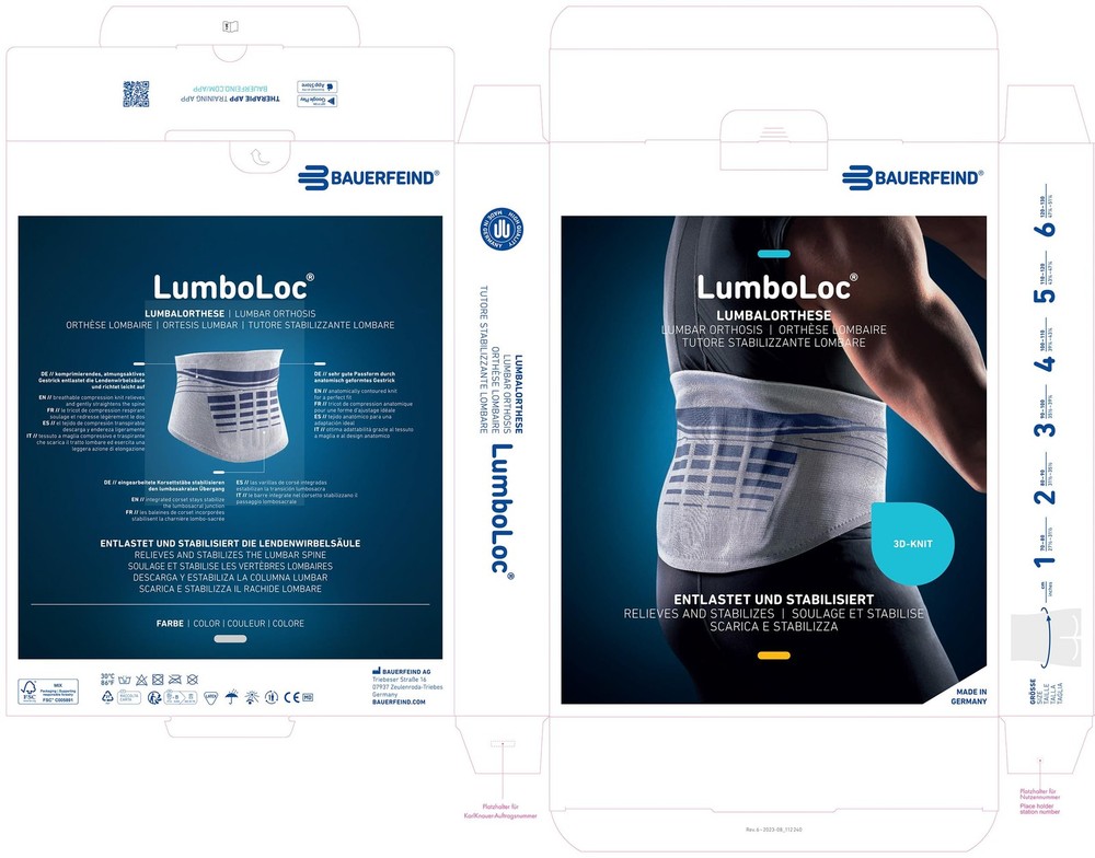 Bauerfeind LumboLoc Back Support Brace Lumbar Relief Size 3