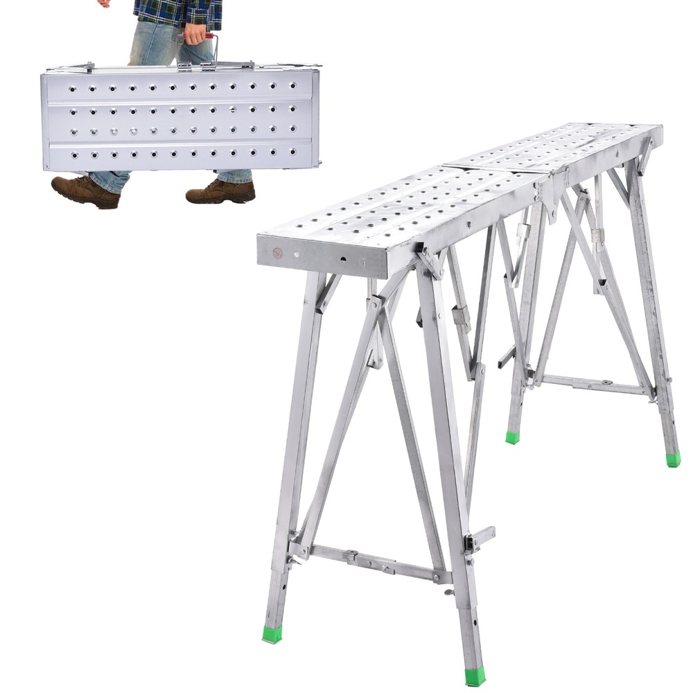 Scaffold Work Platform with Adjustable Height Rustproof Work Bench Metal Stand