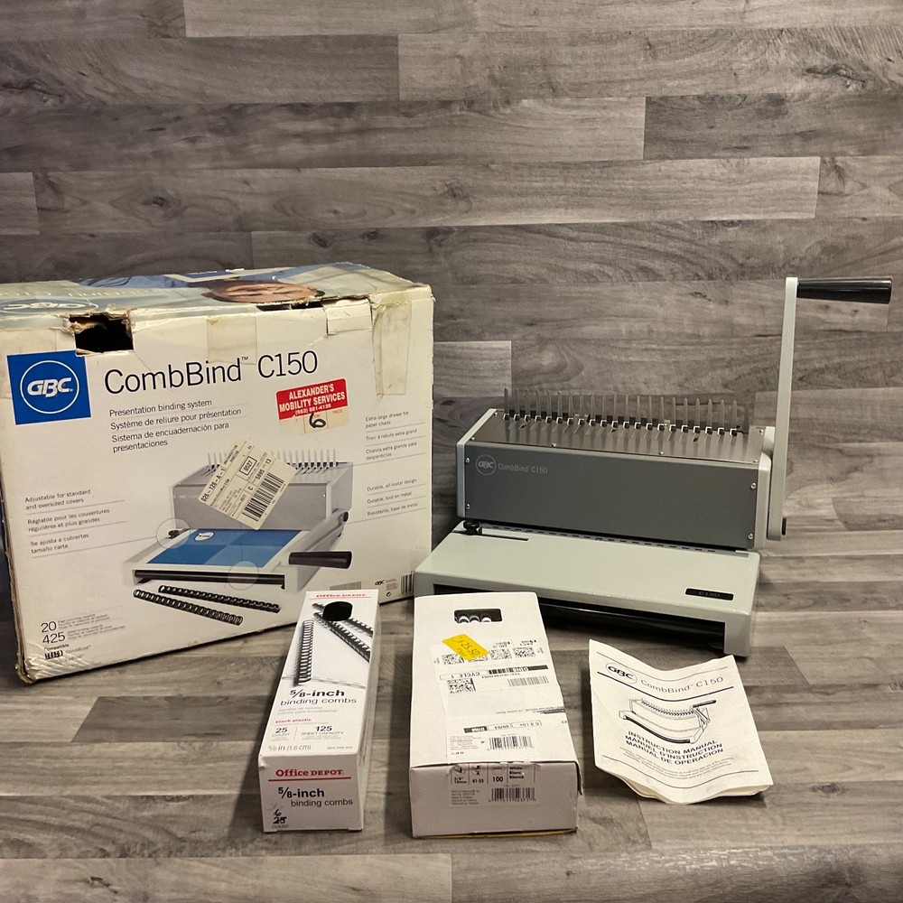 GBC CombBind C150 Heavy Duty Comb Binding Machine - EXCELLENT Condition