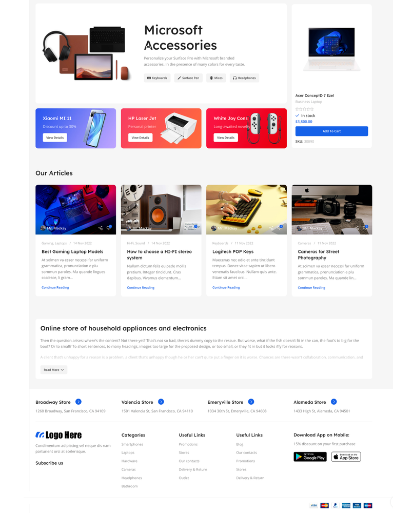 Mega Electronics eCommerce Website Design with Free 5GB VPS Web Hosting