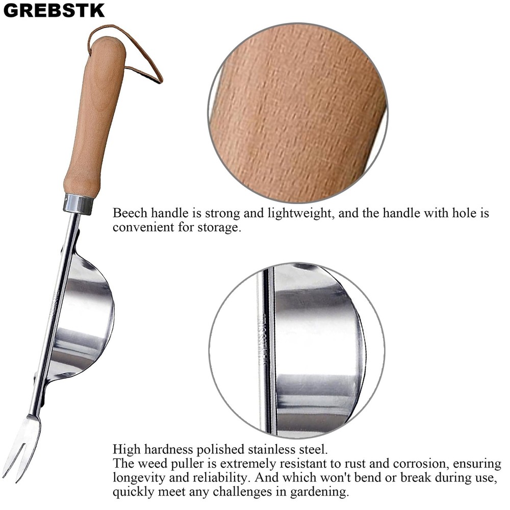 GREBSTK Garden Manual Weeding Tools 13.5in Puller, Hand Weeder