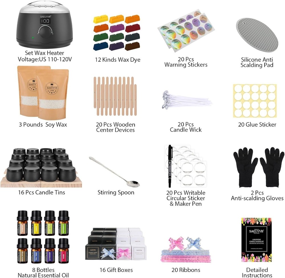 Comprehensive Candle Making Set with Tools and Accessories