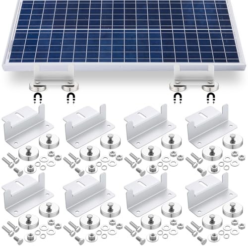 Pack 1200 Lbs No Drill Magnetic Solar Panel Mount Bracket Solar Panel 8 Silver