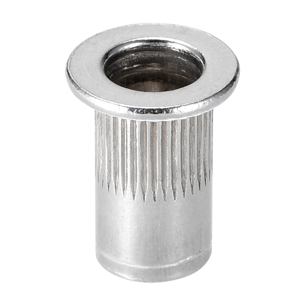 #10-32 Rivet Nuts Aluminium Alloy Knurled Flat Head Threaded Insert Nut 50Pack