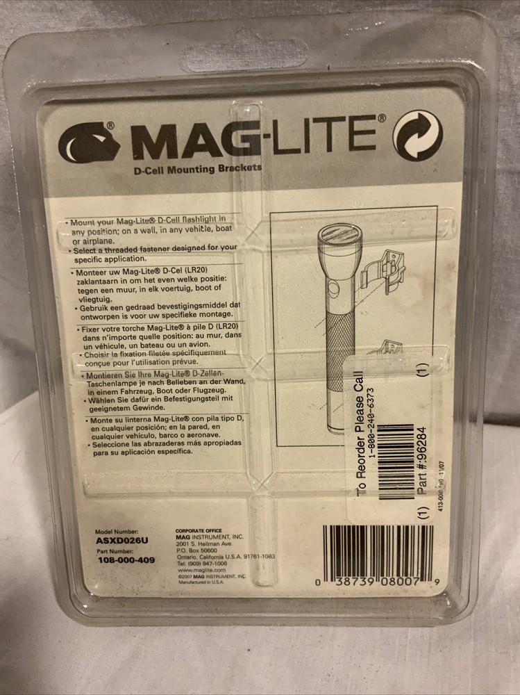 Mag-Lite Mounting Brackets D-cell