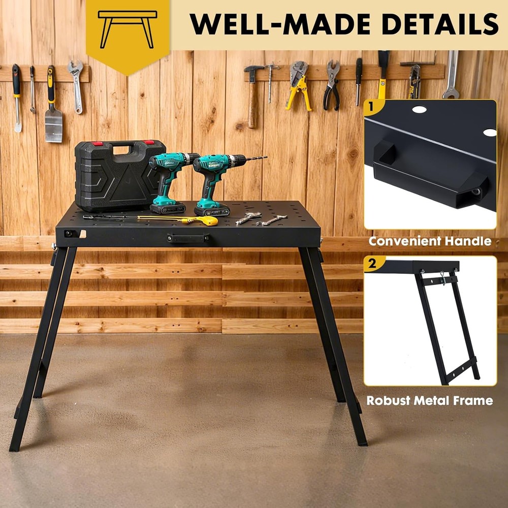 Welding Table Foldable Work Bench, Folding Workbench,1000LBS Capacity Heavy-Duty
