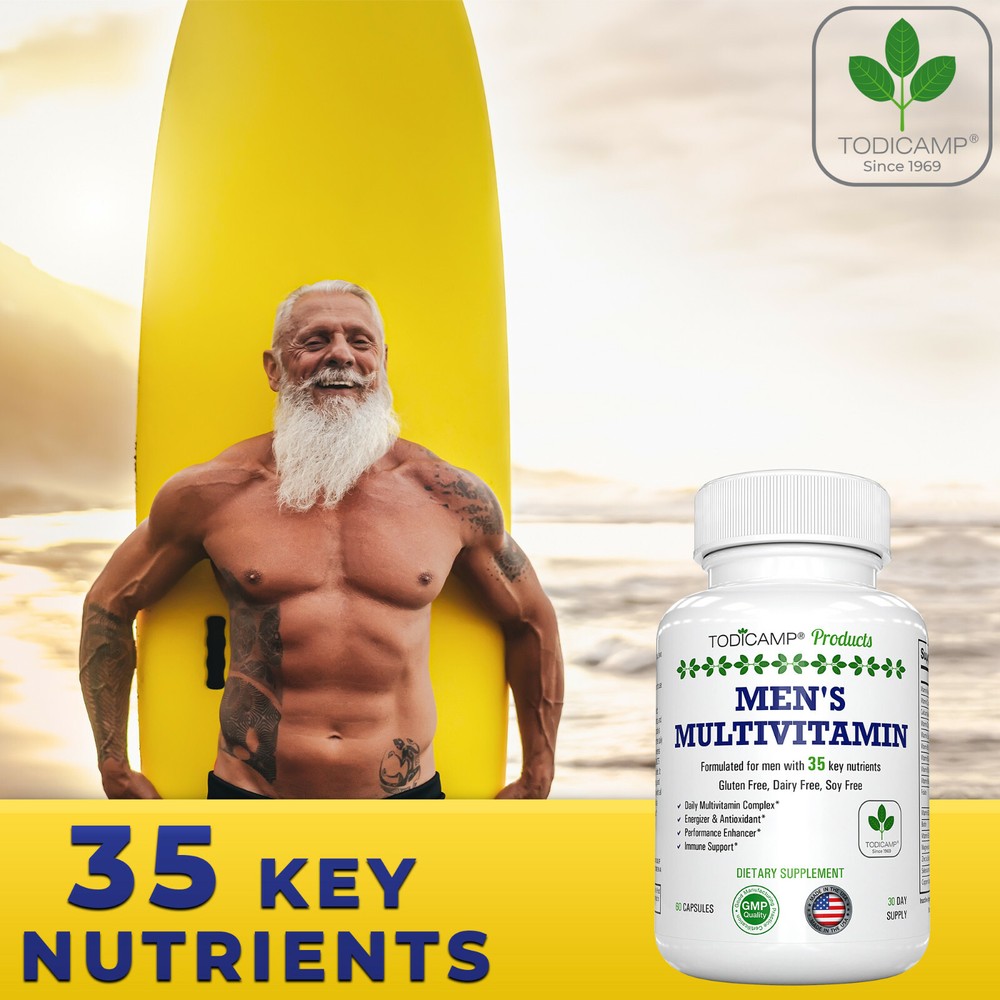 Men's Multivitamin & Mineral Complex, Blended Male Support Complex by Todicamp