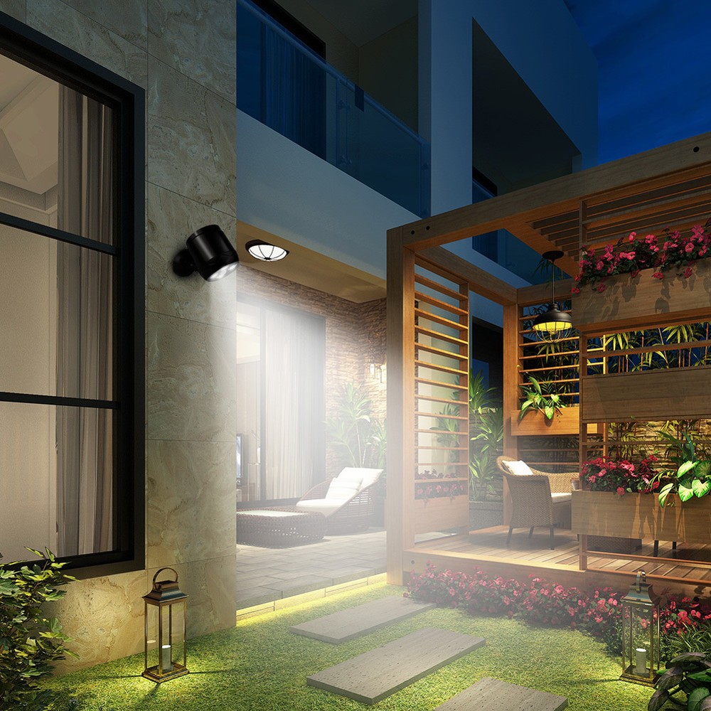 Battery Powered Security Lights Motion Sensor Outdoor Lamp Spotlight with 4LEDs