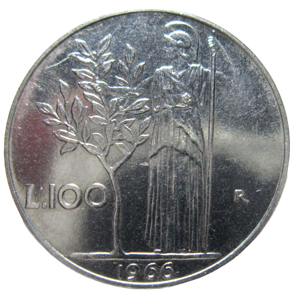ITALY, 100 LIRE, 1966.