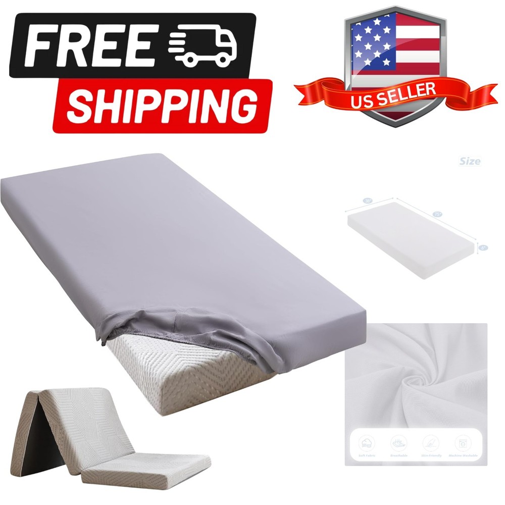 Twin Fitted Sheet Bottom Sheet Only Compatible with Milliard Trifold Mattress...