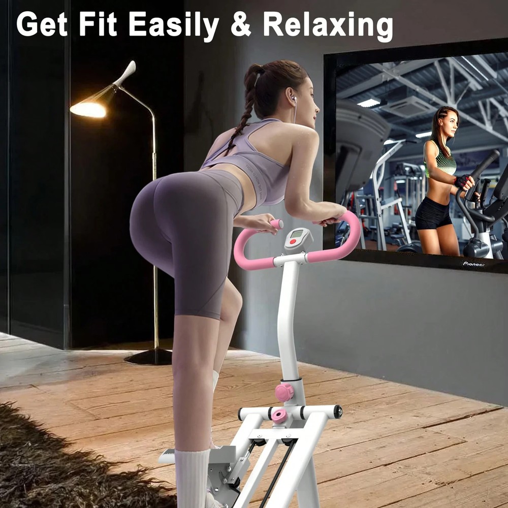Foldable Vertical Climber Exercise Machine Home Gym Stepper Cardio Workout Pink