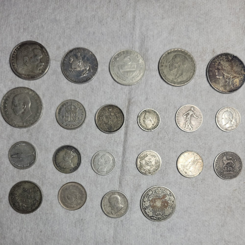 World Silver Coin Lot - Various Countries