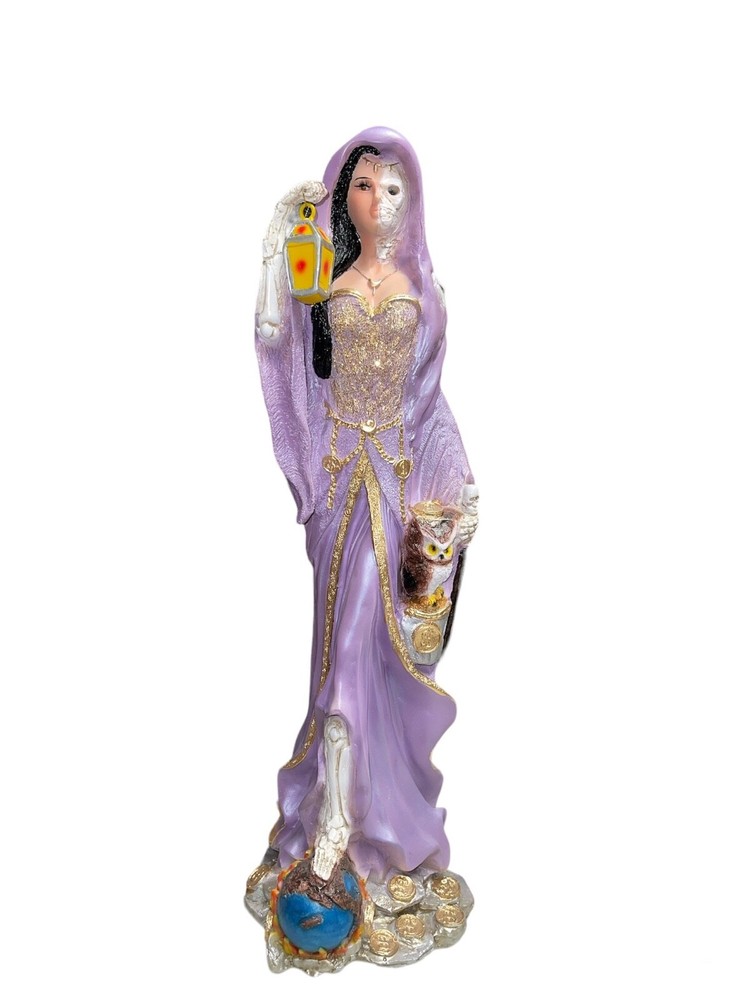 Encarnada Santa Muerte statue 22" Purple