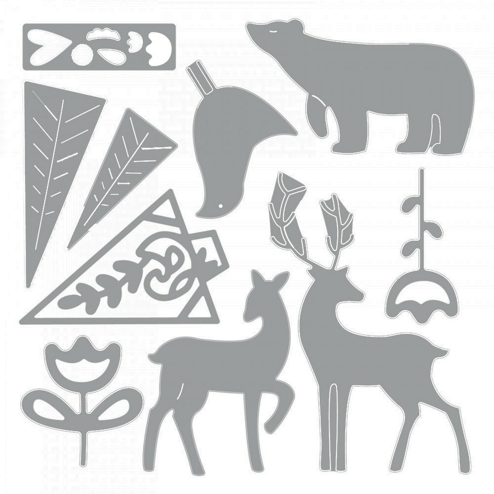 New, Retired Sizzix Thinlits Christmas Elements 10pc #663413 Retail $19.99 Jones