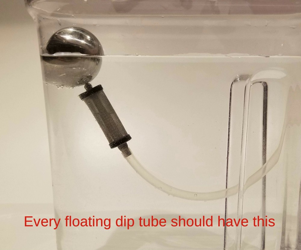 Floating Dip Tube DFI (Double Filter Inlet) for Keg Buoy, Fermzilla, All Rounder