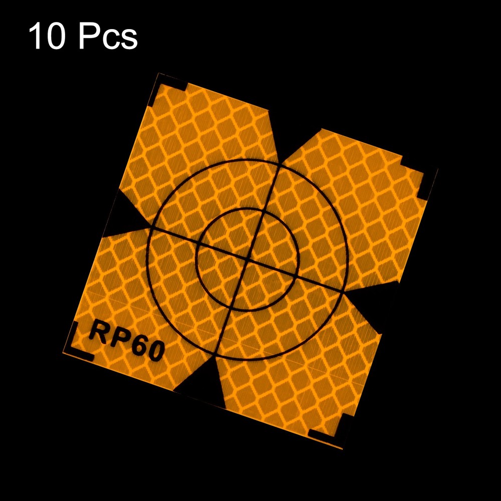 10pcs Reflector Target Sheets 60mm Self-adhesive Reflective Survey Target Yellow
