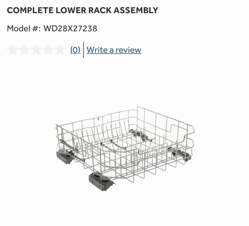 GE WD28X27238 COMPLETE LOWER RACK ASSEMBLY ￼OEM