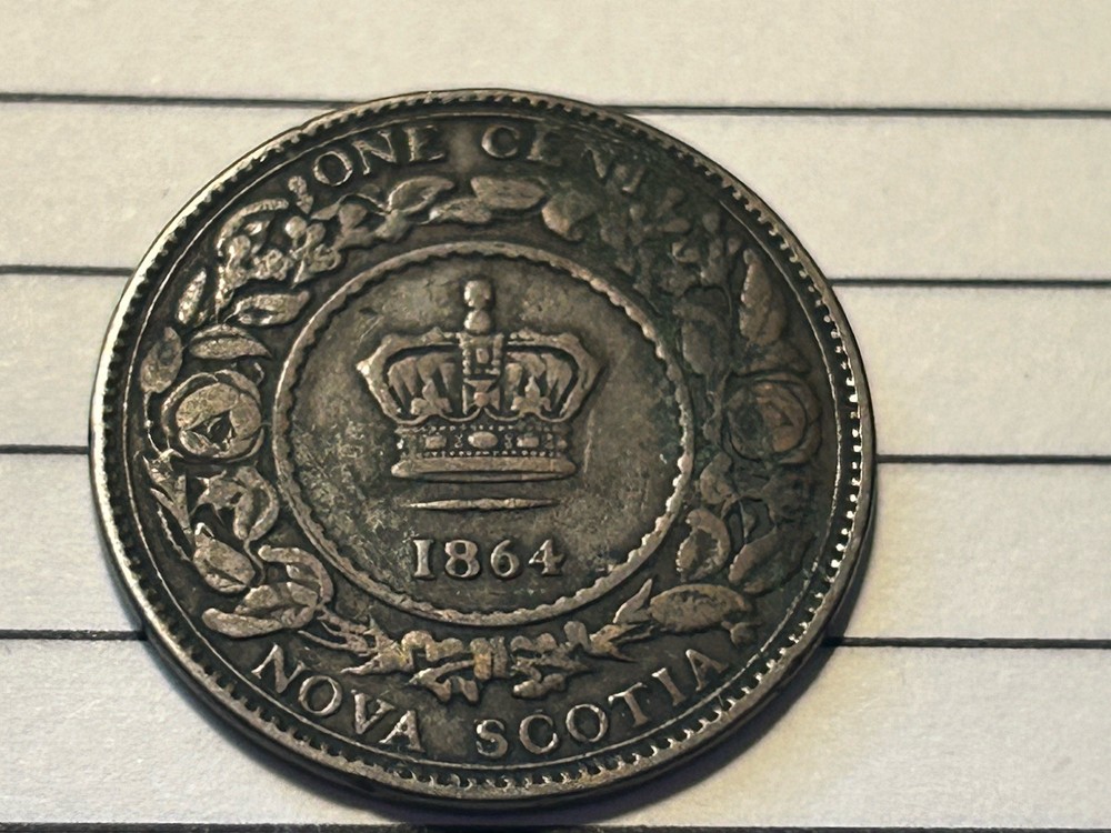 1864 Nova Scotia One Cent , Old World Coin