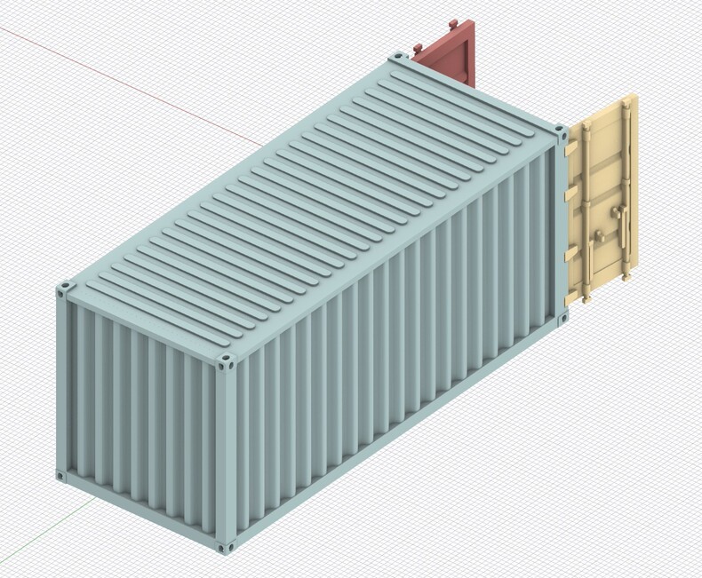 3D Printing 1/72 Double-door logistics container Model Unpainted