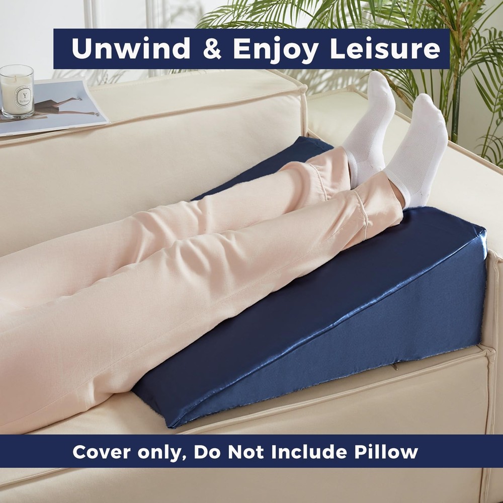 Satin Wedge Pillow Case Cover, Covers for Bed Wedge Pillows, Removable