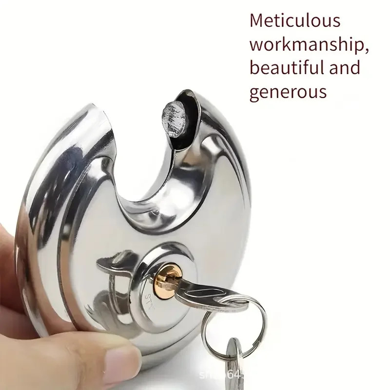 Round Stainless Steel Padlock, AntiSmash, AntiPry, AntiTheft, Compartment Wareho