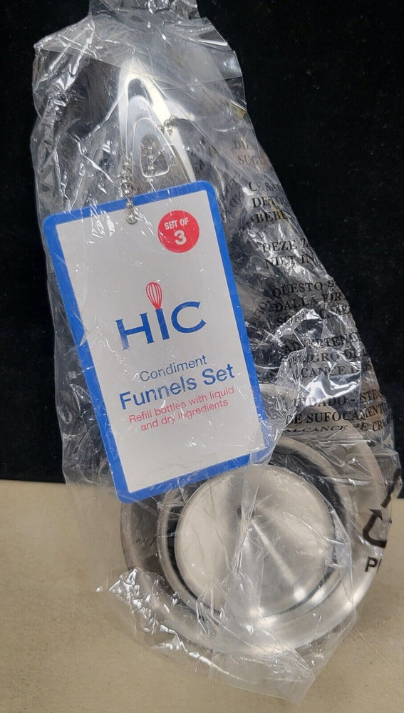 HIC Condiment Funnel Set, 3 sizes included