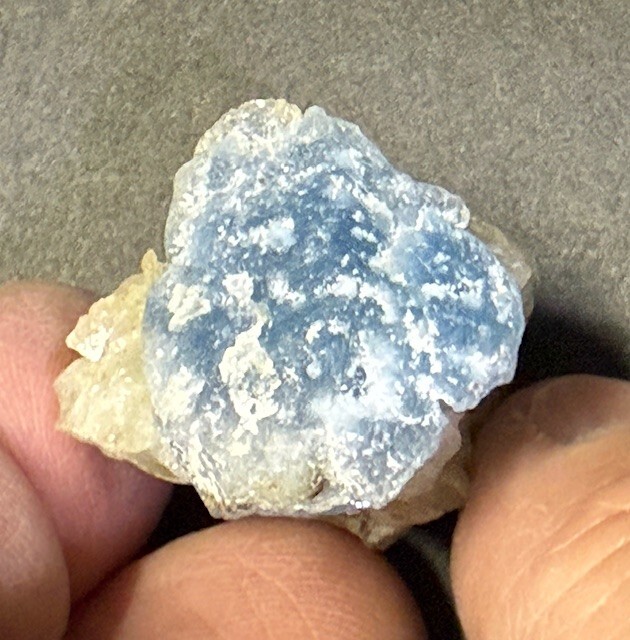 A++ FLUORESCENT AFGHANITE CRYSTAL ON CALCITE, AFGHANISTAN