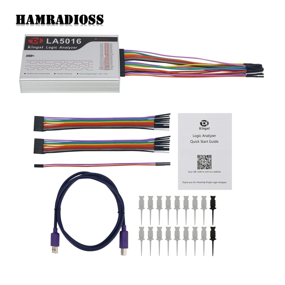 LA5016 USB Logic Analyzer 16 Channels 500M 10G Depth Adjustable PWM Output