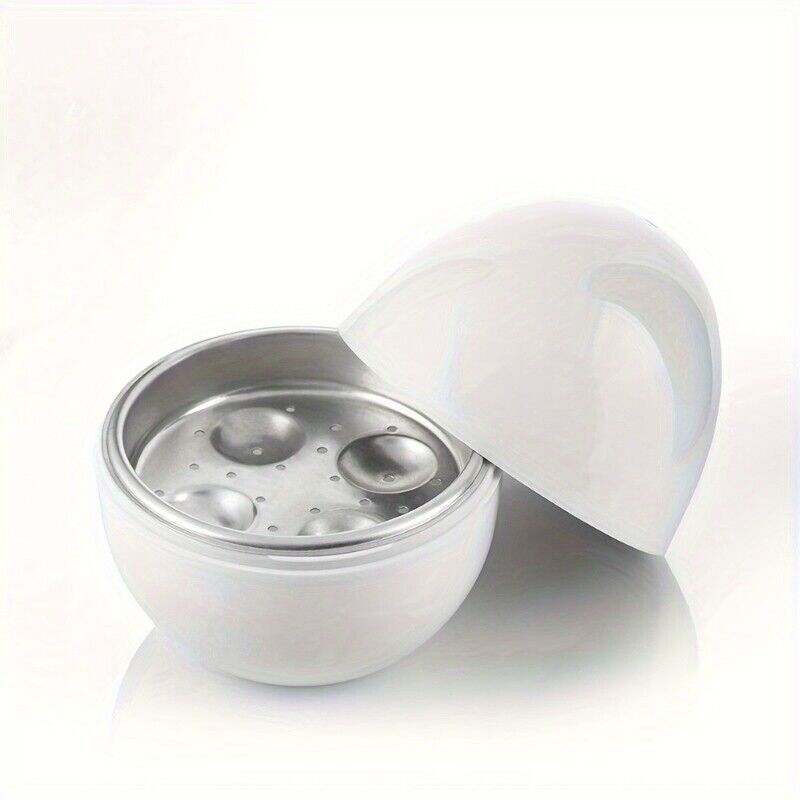Egg Cooker for Microwave, 4-Capacity, Quick Egg Boiler, Compact Egg-Shaped Kitch
