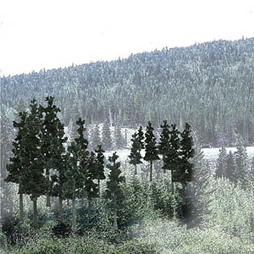 Woodland Ready Made Trees Value Pack - Conifer Pine Trees 2.5''-4'' (33)
