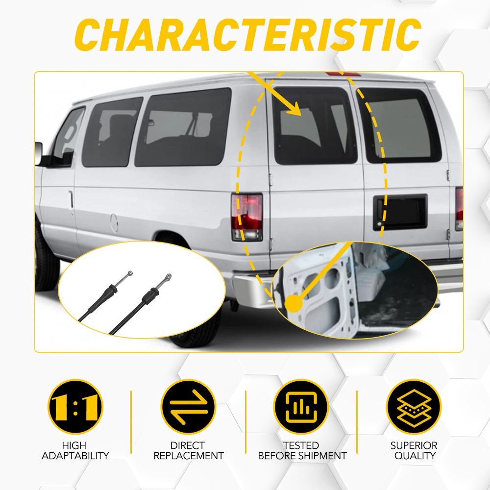Rear Left Cargo Door Latch Release Cable for Ford E150 E250 E350 E450 1992-2009