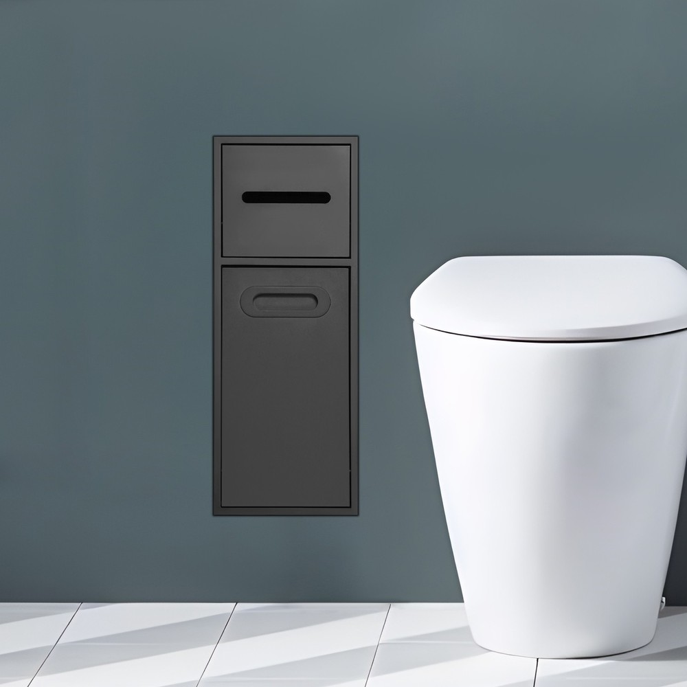 Rectangle Hidden Bathroom Trash Can Cabinet - Modern Space-Saving Design