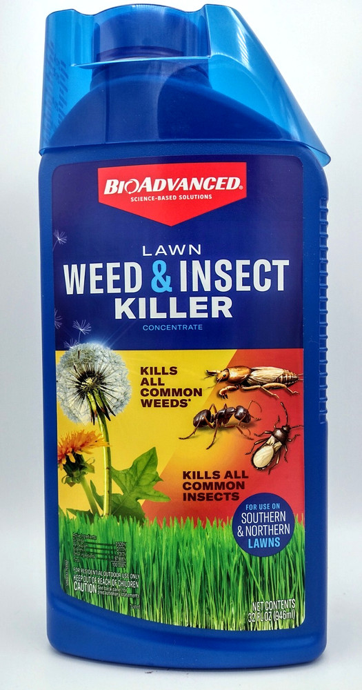BioAdvanced Weed & Insect Killer Bug Control for Lawns Concentrated Liquid 32 oz