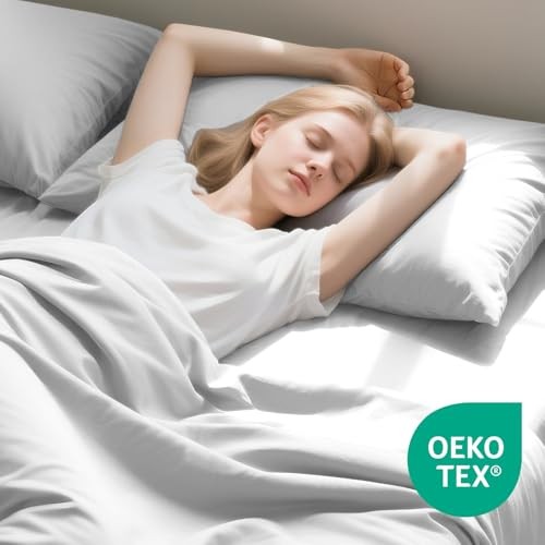 DOC Queen Size Sheet Set – 4 Pieces Bedsheets King Light Grey Extra Deep Pocket