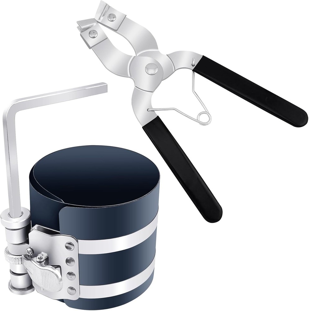 Adjustable Piston Ring Compressor & Installer Set for Car Engines