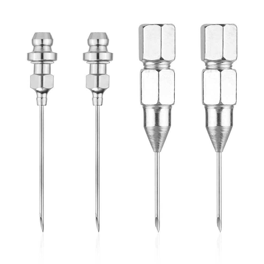 Gosknor 4pcs Grease Gun Needle Nozzle, M, silver