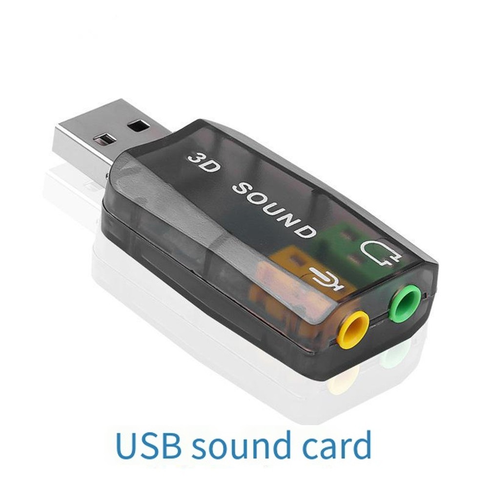 External USB Sound Card 3D Audio Headset Microphone Adapter for PC Desktop1130