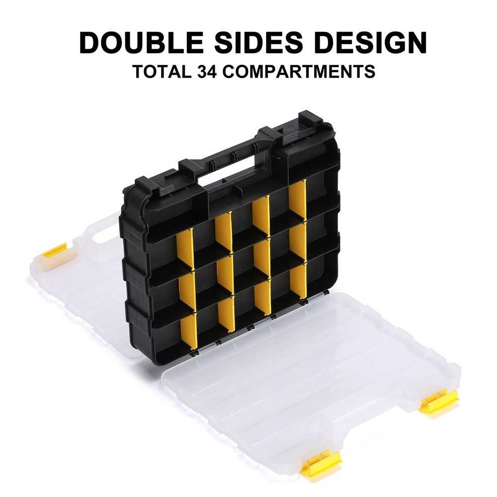 Double Side Tools Organizer, Customizable Removable Plastic Dividers, Hardwar...