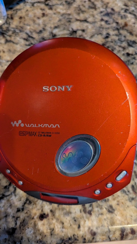Sony D-E350 Discman Portable CD Walkman Player Red TESTED!
