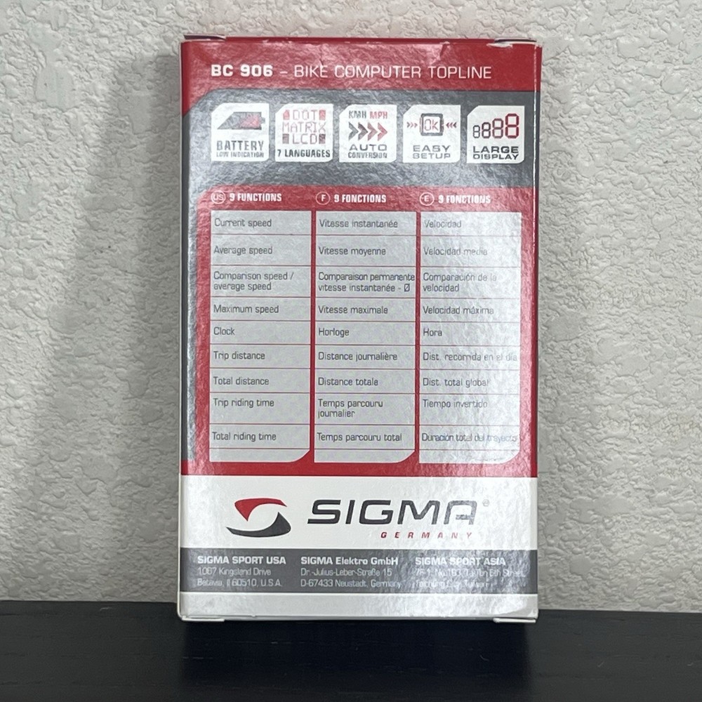 SIGMA Sport Germany BC 906 Cycling Computer