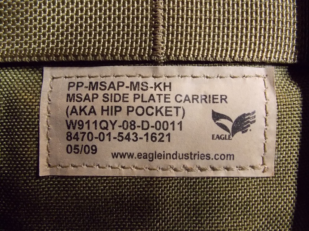 Military Issue MOLLE MSAP Side Plate Carrier Khaki Eagle Industries